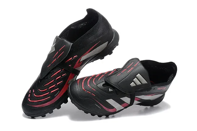Adidas Predator Noir Rouge Low-Cut Upper Synthétique Turf Chaussures de Football 3