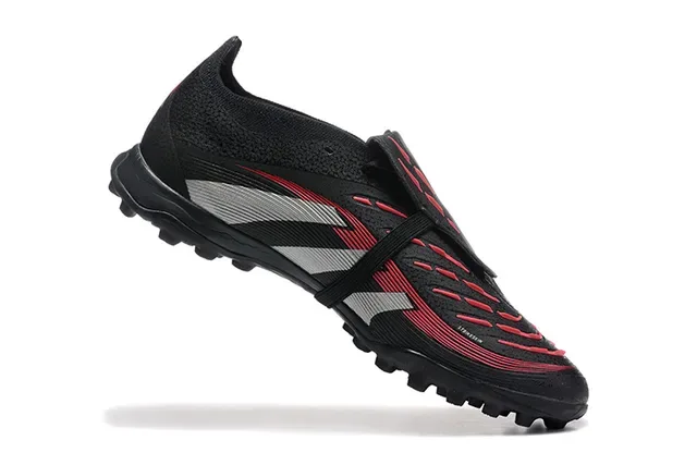 Adidas Predator Noir Rouge Low-Cut Upper Synthétique Turf Chaussures de Football 4