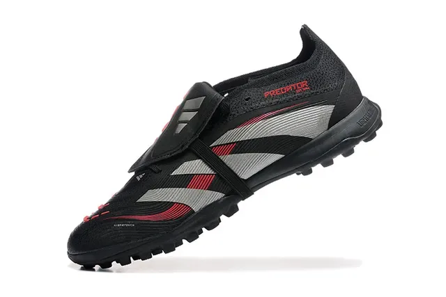 Adidas Predator Noir Rouge Low-Cut Upper Synthétique Turf Chaussures de Football 5