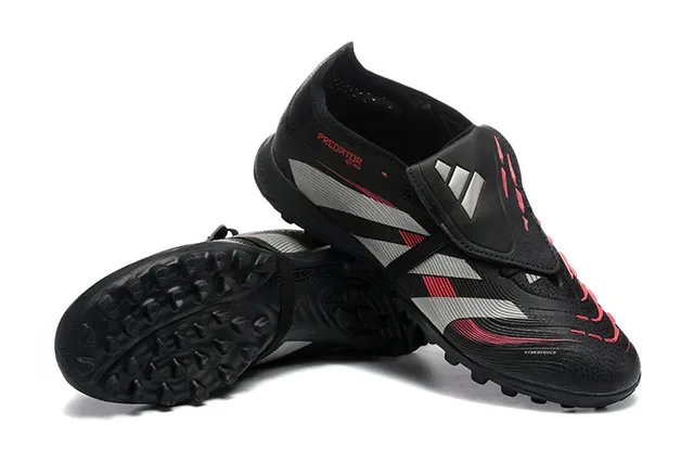 Adidas Predator Noir Rouge Low-Cut Upper Synthétique Turf Chaussures de Football 6