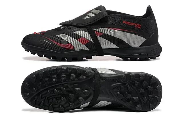 Adidas Predator Noir Rouge Low-Cut Upper Synthétique Turf Chaussures de Football 9