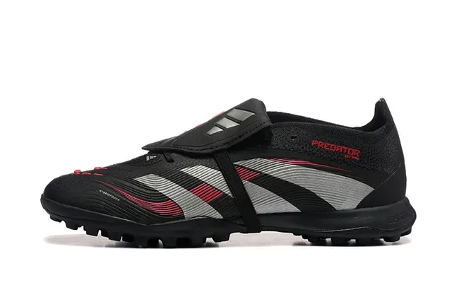 Adidas Predator Noir Rouge Low-Cut Upper Synthétique Turf Chaussures de Football 10