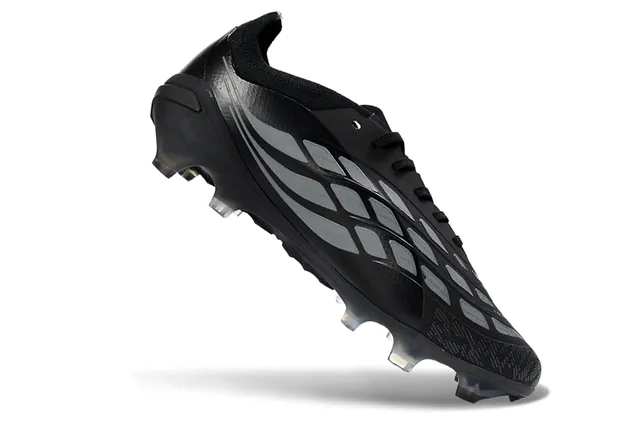 Adidas Predator কালো স্বচ্ছ সিন্থেটিক উপরের স্বচ্ছ নীল টিন্টের স্টাডস দৃঢ় মাটির ফুটবল জুতা 2