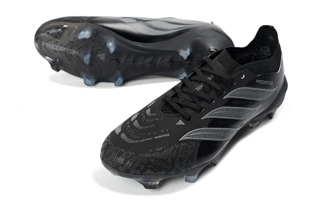 Adidas Predator কালো স্বচ্ছ সিন্থেটিক উপরের স্বচ্ছ নীল টিন্টের স্টাডস দৃঢ় মাটির ফুটবল জুতা 5