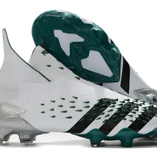 Adidas Predator Mutator White Black Green Firm-Ground أحذية كرة القدم