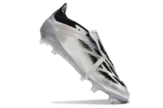 Adidas Predator Silver Black Laceless Firm-Ground Soccer Shoes 2