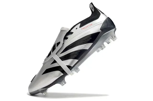 Adidas Predator Silver Black Laceless Firm-Ground Soccer Shoes 3