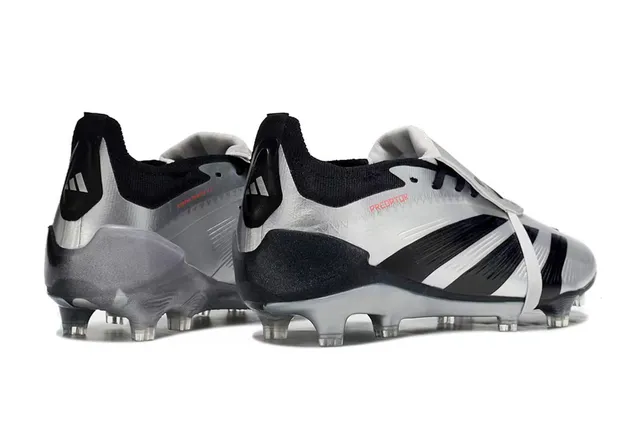 Adidas Predator Silver Black Laceless Firm-Ground Soccer Shoes 4