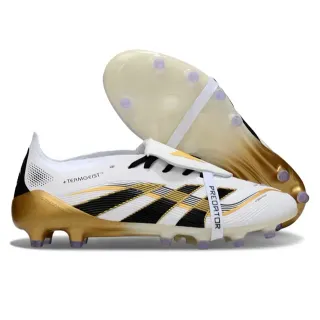 Adidas Predator Blanco Negro Dorado Firm-Ground Zapatos de Fútbol