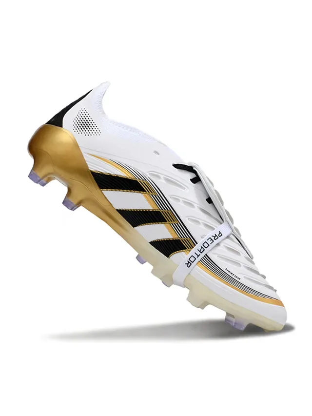 Adidas Predator Chuteira Branco Preto Dourado Firm-Ground 2