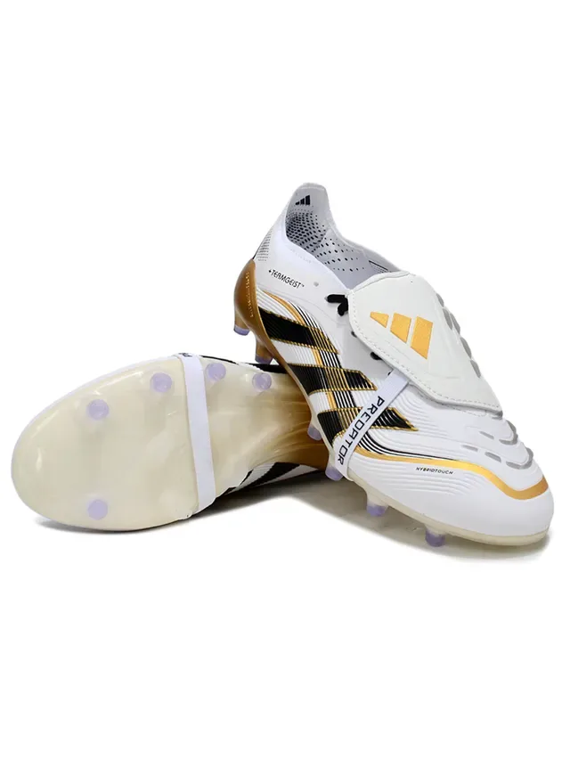 Adidas Predator Chuteira Branco Preto Dourado Firm-Ground 3
