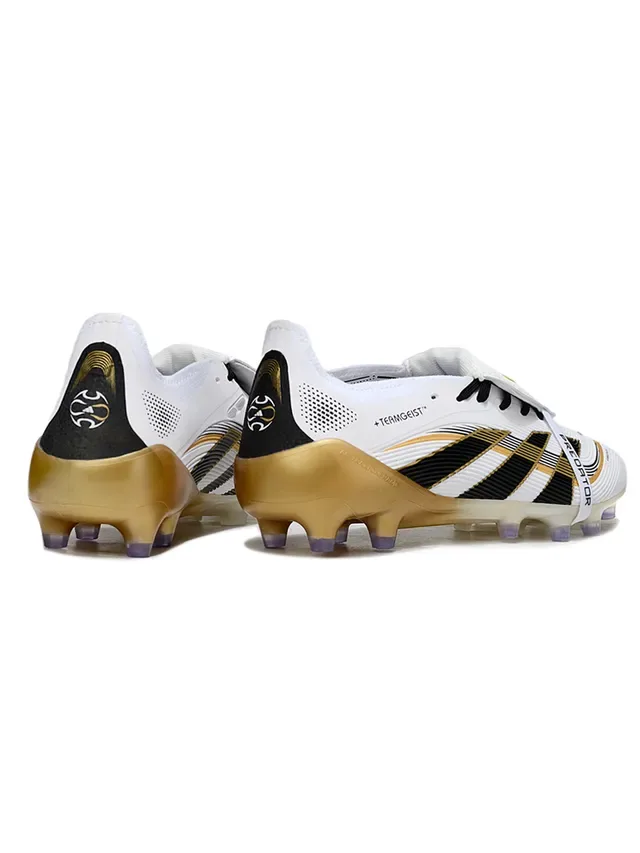 Adidas Predator Chuteira Branco Preto Dourado Firm-Ground 4