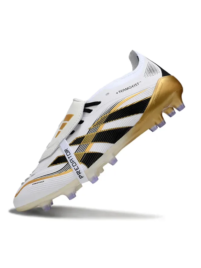 Adidas Predator Chuteira Branco Preto Dourado Firm-Ground 6