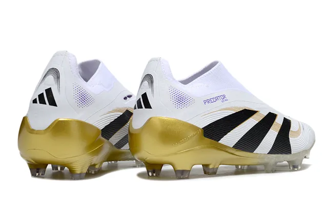 Adidas Predator White Black Gold Firm-Ground Chaussures de football 5