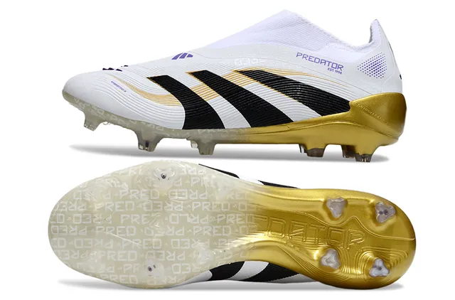 Adidas Predator White Black Gold Firm-Ground Chaussures de football 6