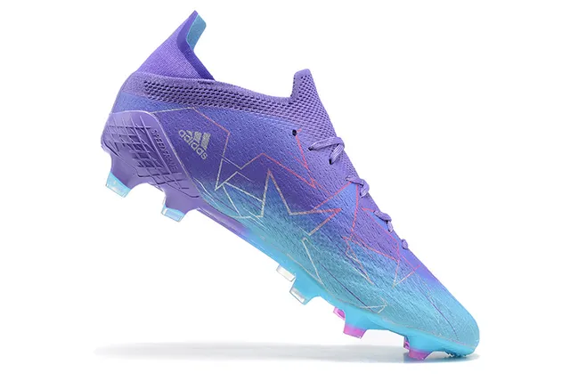 Adidas বেগুনি নীল লো-কাট সক-ফিট কলার গ্রেডিয়েন্ট উপরের ফার্ম গ্রাউন্ড ফুটবল জুতা 3