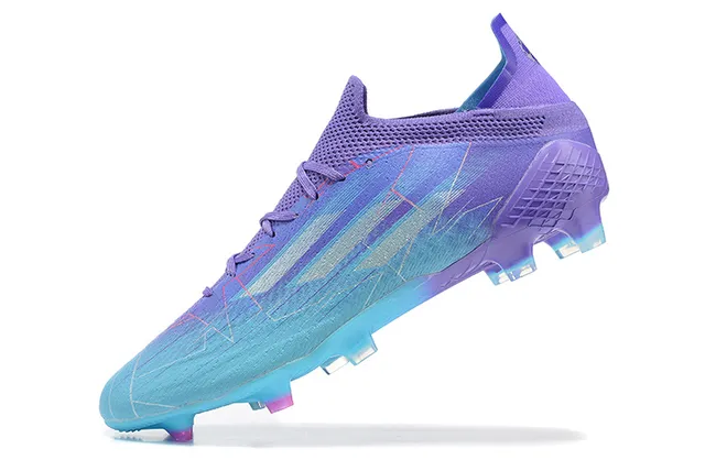 Adidas বেগুনি নীল লো-কাট সক-ফিট কলার গ্রেডিয়েন্ট উপরের ফার্ম গ্রাউন্ড ফুটবল জুতা 4