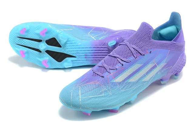 Adidas বেগুনি নীল লো-কাট সক-ফিট কলার গ্রেডিয়েন্ট উপরের ফার্ম গ্রাউন্ড ফুটবল জুতা 7