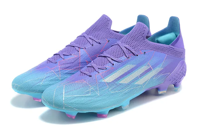 Adidas বেগুনি নীল লো-কাট সক-ফিট কলার গ্রেডিয়েন্ট উপরের ফার্ম গ্রাউন্ড ফুটবল জুতা 8