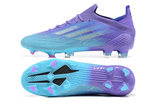 Adidas বেগুনি নীল লো-কাট সক-ফিট কলার গ্রেডিয়েন্ট উপরের ফার্ম গ্রাউন্ড ফুটবল জুতা 9