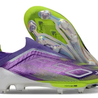 Adidas Morado Verde Low-Cut Ajuste Calcetín Superior Recubrimiento Plata Iridiscente Terreno Firme Zapatos de Fútbol