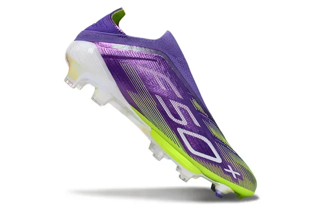 Adidas Violet Vert Basse Ajustement Chaussure Supérieure Recouvrement Argent Iridescent Terrain Ferme Chaussures de Football 2