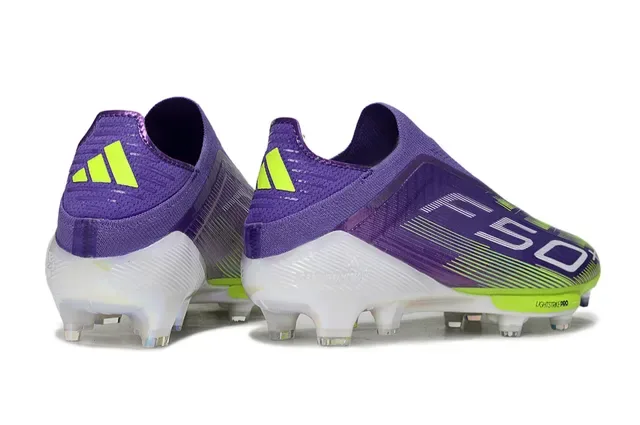 Adidas Violet Vert Basse Ajustement Chaussure Supérieure Recouvrement Argent Iridescent Terrain Ferme Chaussures de Football 5