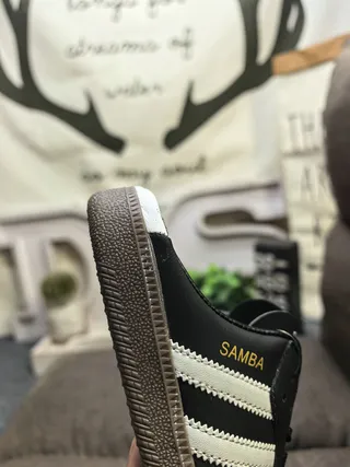 Adidas Samba Zapatos Casuales Mule Sin Talón de Ante Negro y Blanco 3