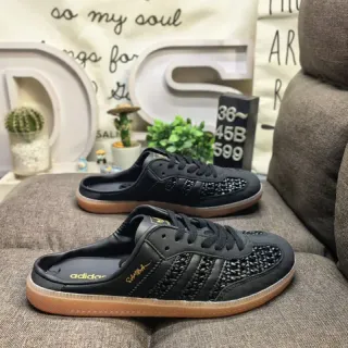 Adidas Samba أسود علوة نسيجية كعب مطاطي أسلوب حياة سنيكر