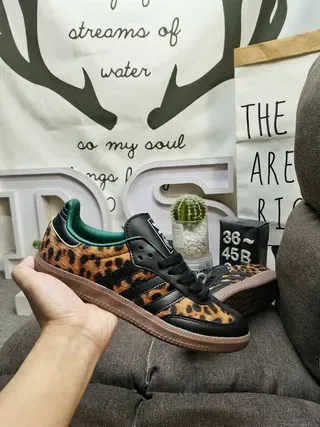 Adidas Samba Estampado de Leopardo Negro Teal Goma Zapatillas Lifestyle 5