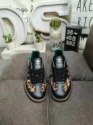 Adidas Samba Estampado de Leopardo Negro Teal Goma Zapatillas Lifestyle 10