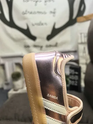 Adidas Samba 金属玫瑰金玛丽珍鞋 3