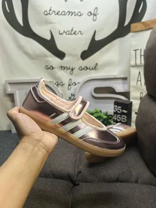 Adidas Samba 金属玫瑰金玛丽珍鞋 5