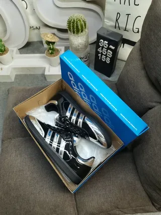Adidas Samba OG Tênis Lifestyle Preto Metálico Prateado 3