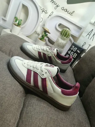 Sneakers lifestyle Adidas Samba OG Burgundy et Off-White 7