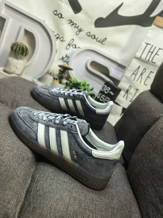 Adidas Samba OG 灰色和米色生活方式运动鞋 7