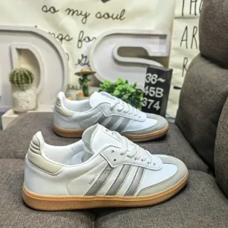 Adidas Samba OG أبيض بيج فضي حذاء أسلوب حياة