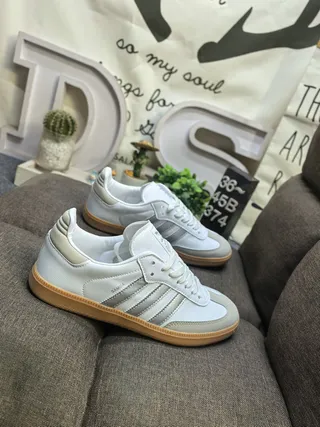 Adidas Samba OG White Beige Silver Lifestyle Sneakers 9