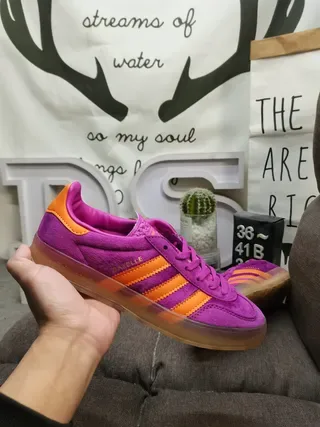 Adidas Samba Tênis Lifestyle de Camurça Roxo e Laranja 5