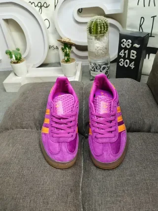 Adidas Samba Tênis Lifestyle de Camurça Roxo e Laranja 10