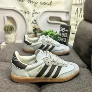 Adidas Samba أحذية رياضية أبيض وبني نمط حياة