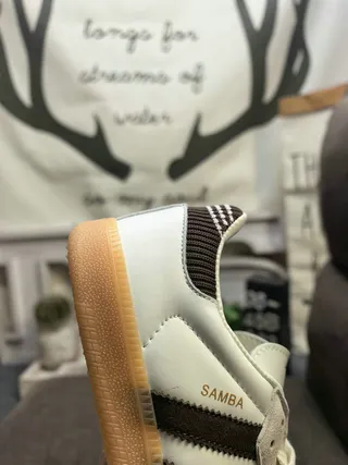 Adidas Samba White and Brown Lifestyle Sneakers 3
