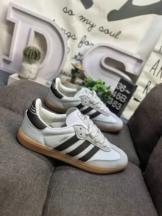 Adidas Samba White and Brown Lifestyle Sneakers 9