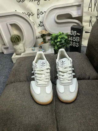 Adidas Samba White and Brown Lifestyle Sneakers 10