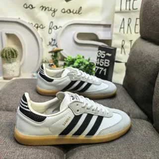 Adidas Samba أبيض أسود Gum حذاء أسلوب حياة رياضي
