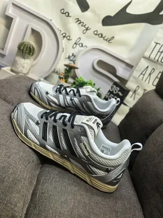 Adidas Silver and Black Three-Stripe Lifestyle Sneakers 7