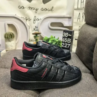 Adidas Superstar أحذية لايف ستايل أسود ووردي