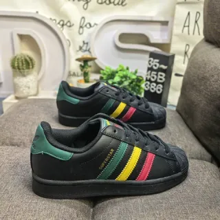 Adidas Superstar أحذية لايف ستايل أسود أخضر أصفر أحمر