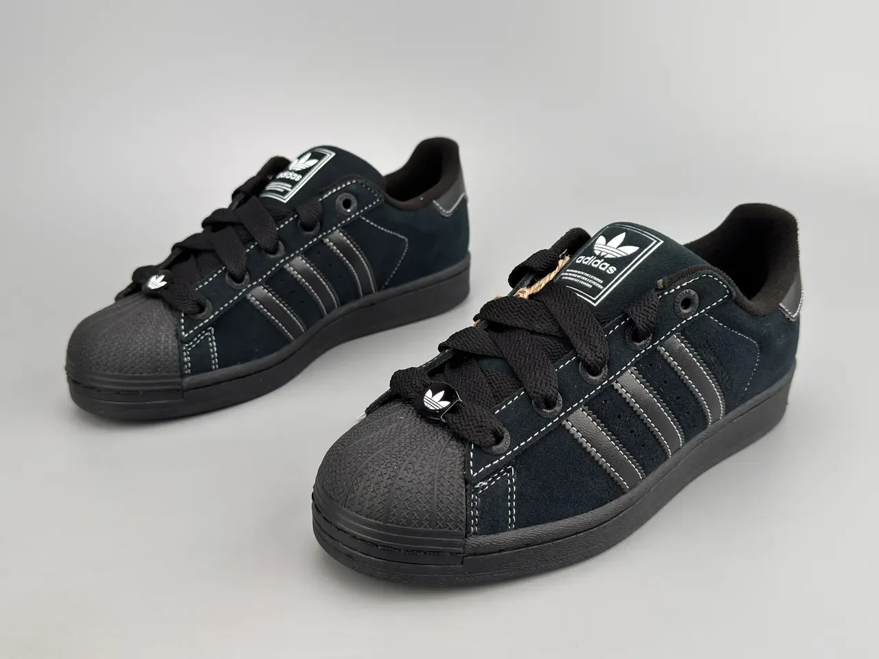 Adidas Superstar Tênis Lifestyle de Camurça Preto 5