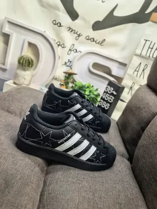 Adidas Superstar Black White Shell-Toe Star-Embroidered Lifestyle Sneakers 9